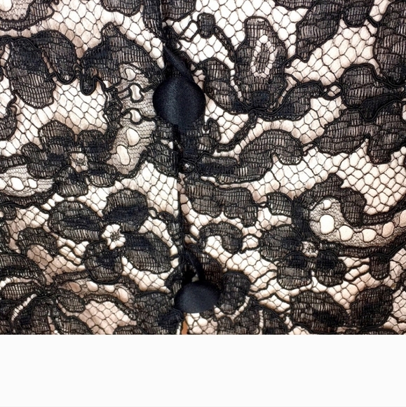 NWT Escada 2 piece Suit Black Lace Ribbon over Pink Sz 40/Medium - Picture 3 of 11